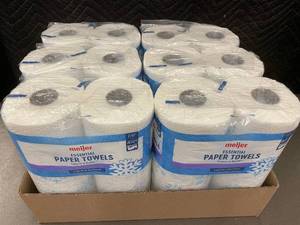 lot 226 image: Case of 12 Meijer Essential Paper Towels 2-Ply Double Rolls Limited Edition