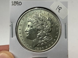lot 19 image: 1890 Morgan Silver Dollar