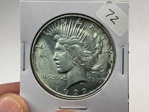 lot 72 image: 1922-D Silver Peace Dollar  1 of 24 Coin in Complete Set