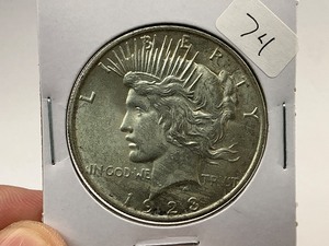 lot 74 image: 1923 Silver Peace Dollar  1 of 24 Coin in Complete Set