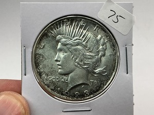 lot 75 image: 1923-D Silver Peace Dollar  1 of 24 Coin in Complete Set