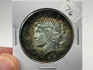 lot 76 image: 1923-S Silver Peace Dollar  1 of 24 Coin in Complete Set