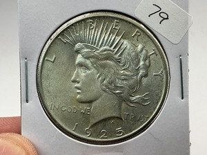 lot 79 image: 1925 Silver Peace Dollar  1 of 24 Coin in Complete Set