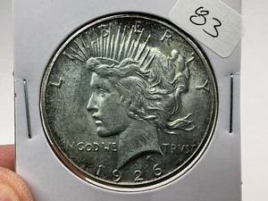 lot 83 image: 1926-S Silver Peace Dollar  1 of 24 Coin in Complete Set