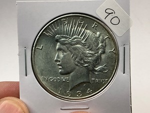 lot 90 image: 1934-D Silver Peace Dollar  1 of 24 Coin in Complete Set