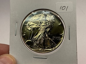 lot 101 image: 1993 24k Gold Plated American Silver Eagle