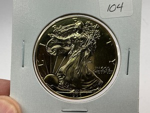 lot 104 image: 1996 24k Gold Plated American Silver Eagle