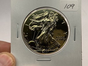 lot 109 image: 2001 24k Gold Plated American Silver Eagle
