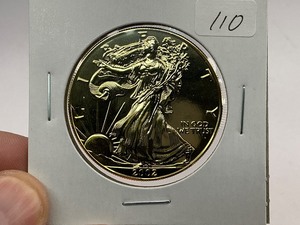 lot 110 image: 2002 24k Gold Plated American Silver Eagle