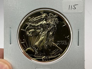 lot 115 image: 2007 24k Gold Plated American Silver Eagle