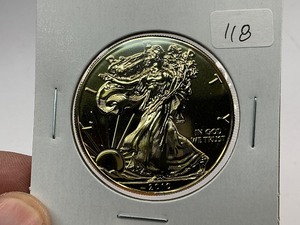 lot 118 image: 2010 24k Gold Plated American Silver Eagle