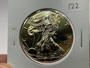 lot 122 image: 2014 24k Gold Plated American Silver Eagle