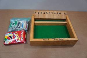 lot 161 image: Shut the Box Game and Uno Card Game