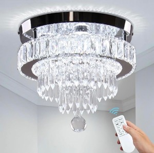 lot 8 image: Dimmable Crystal Chandelier