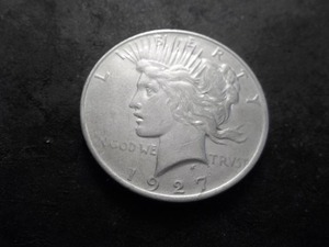 lot 37 image: 1927 D Peace Silver Dollar