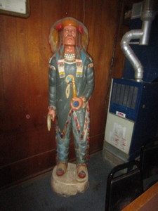 lot 2 image: Wood Carved Cigar Store Indian 6 12 Tall