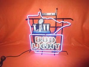 lot 15 image: (New) Bud LightMinnesotaSuper Bowl Neon Sign 22x26