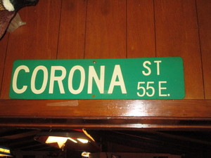 lot 16 image: Corona Street Sign 6x24