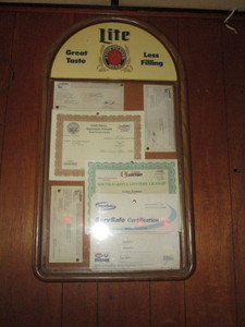 lot 18 image: Miller Lite Bulletin Board Case 18x33