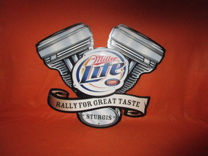 lot 45 image: (New) Sturgis Miller Lite Harley Motor Tin Sign 17x30