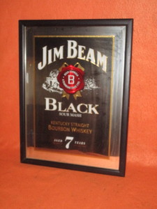 lot 48 image: Jim Beam Black Sour Mash Framed Mirror 18x24