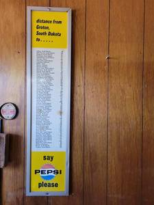 lot 2-A image: Pepsi Distance From Groton SD Sign