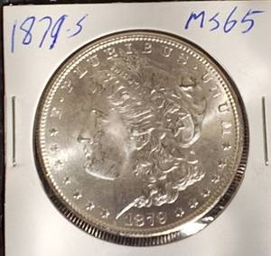 lot 4 image: 1879-S Morgan SIlver Dollar MS65