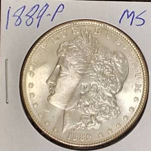 lot 16 image: 1889- P   Morgan SIlver Dollar MS