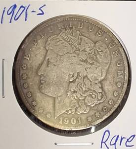 lot 20 image: 1901- S Morgan Silver Dollar Rare