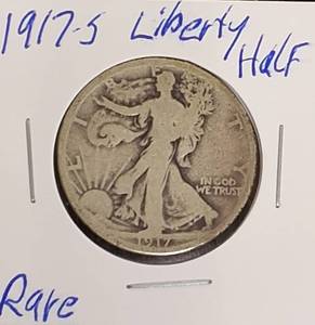 lot 28 image: 1917- S Liberty Half Rare
