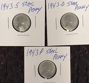 lot 48 image: 1943- P-D- & S - Steel Penny Nice Set