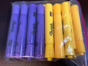 lot 91 image: Purple And Yellow Sharpie Highlighters