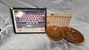 lot 42 image: 1950 Twins Ad wMiller High Life and 1965 World Series MN Twins Ashtray