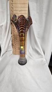 lot 47 image: Imperial Amber Ripple Carnival Glass Vase