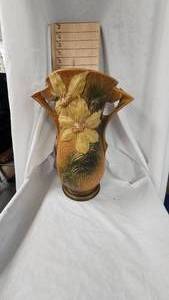 lot 59 image: Large Roseville Clematis Pattern Vase 1940s
