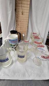 lot 72 image: Great Assortment of Hamms Glasses(3 Goblets, 2 Mugs, 1 Glass, and 2 Plastic Travel Mugs)