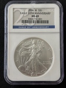 lot 1 image: 2006-W Silver Eagle NGC MS69