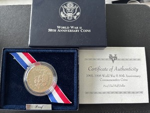 lot 26 image: 1991-95 World War II Half Dollar Proof