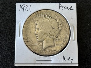 lot 52 image: 1921 Peace Dollar High Relief Key Date 1,006,473 Minted