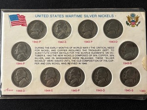 lot 108 image: Silver War Nickel Set