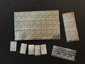 lot 111 image: .999 Fine Silver 1 Grain Bars - 39 Total