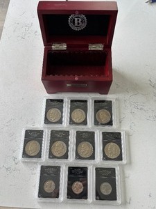 lot 197 image: Susan B. Anthony and Eisenhower Dollar Coins