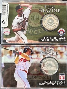lot 129 image: Glavine and Thome Hall of Fame Induction Medals