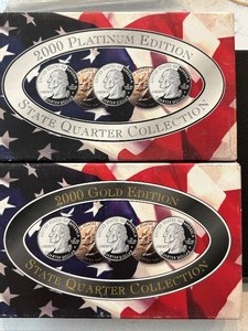 lot 134 image: 2000 State Quarter Gold and Platinum Edition Sets