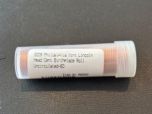 lot 144 image: 2009 Lincoln Cent Birthplace Roll Uncirculated