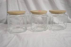 lot 240 image: 3 Cookie Jars with Wooden Lids