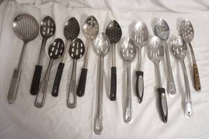 lot 261 image: Stainless Steel Slotted Serving Spoons