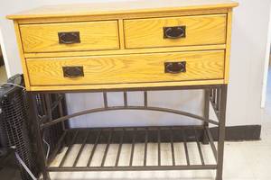 lot 351 image: Wooden Cabinet with 3 drawers 18x36x34