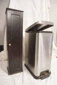 lot 353 image: Stainless Steel Garbage Can & Toilet Paper Cabinet