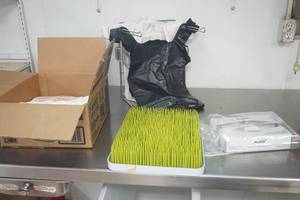 lot 10 image: Boon Grass Countertop Drying Rack, ProPack Wax Sheets, T-Shirt Carry-Out Bags wRack